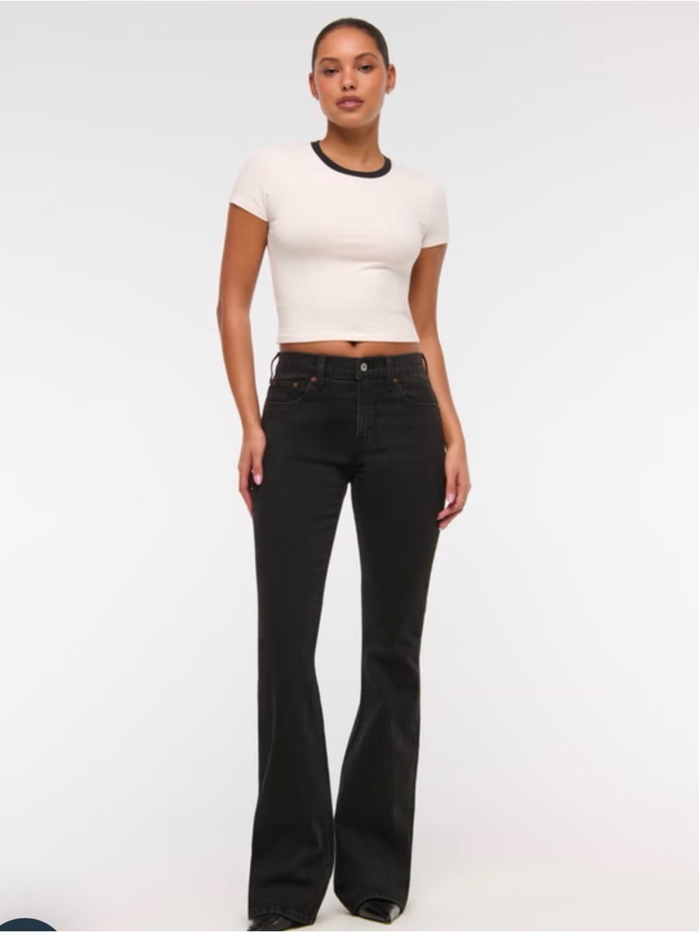 NWT Abercrombie & Fitch The Bootcut Mid Rise Black Jeans Size 29L